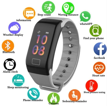 

WLMLBU F1 Plus Smart band Blood Pressure Waterproof Color Screen Sports Smart Bracelet Heart Rate Monitor Smart Wristband