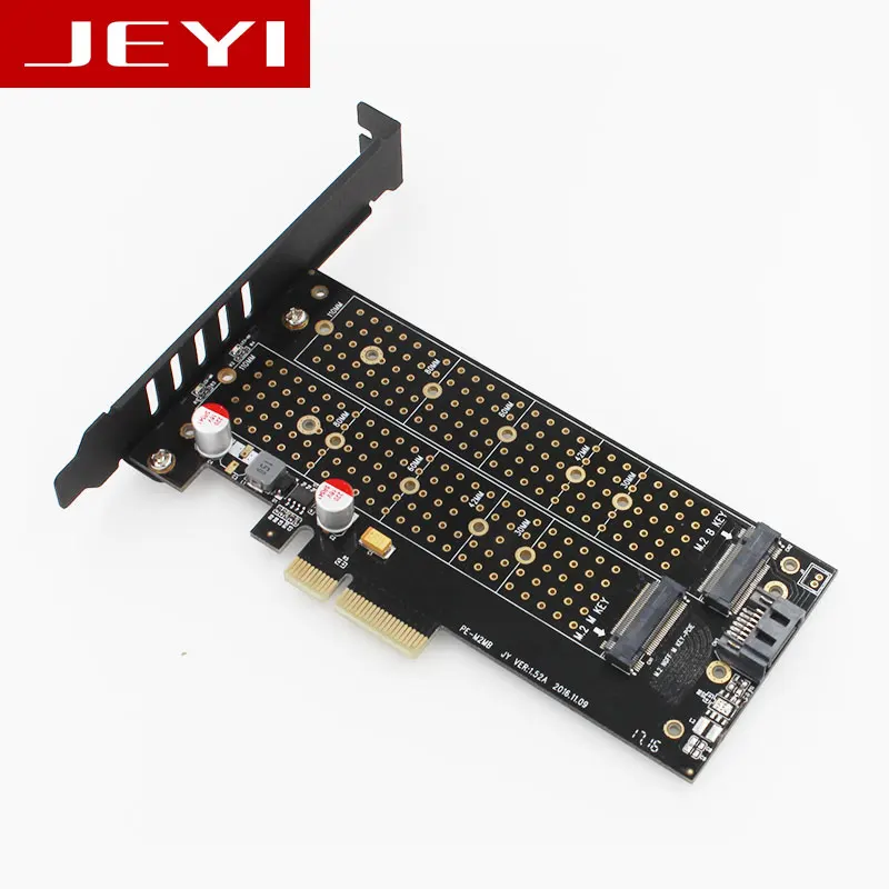 JEYI SK7 Pro M.2 NVMe SSD NGFF для PCI-E X4 3,0 адаптер M ключ B ключ двойной интерфейс карты PCI Express3.0 двойное напряжение 12V+ 3,3 V SATA