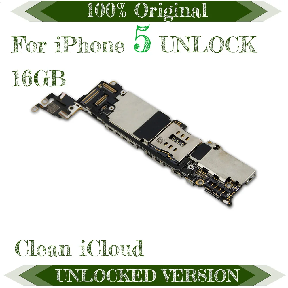 

Factory Unlocked Mainboard Logic Board with IOS system Original 100% Clean iCloud for iPhone 5 5g Motherboard with full chips