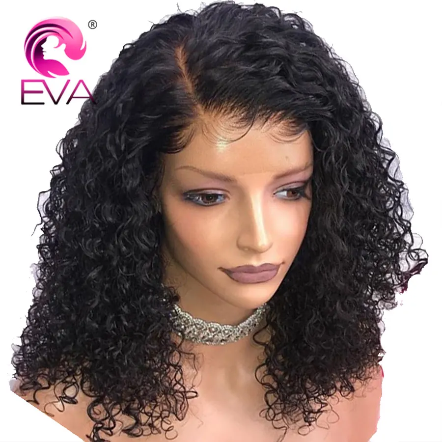 

Eva Hair Short 13x6 Lace Front Human Hair Wigs Pre Plucked With Baby Hair Curly Lace Wigs For Black Women Brazilian Remy Hair