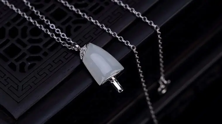 

Sterling S925 925 silver Necklace Nephrite for girl sweater chain