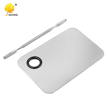 

Makeup Palette Including Rod Stainless Steel Make-up Professional Universal cutter Manicure Nail Art pallets with Spatula sets