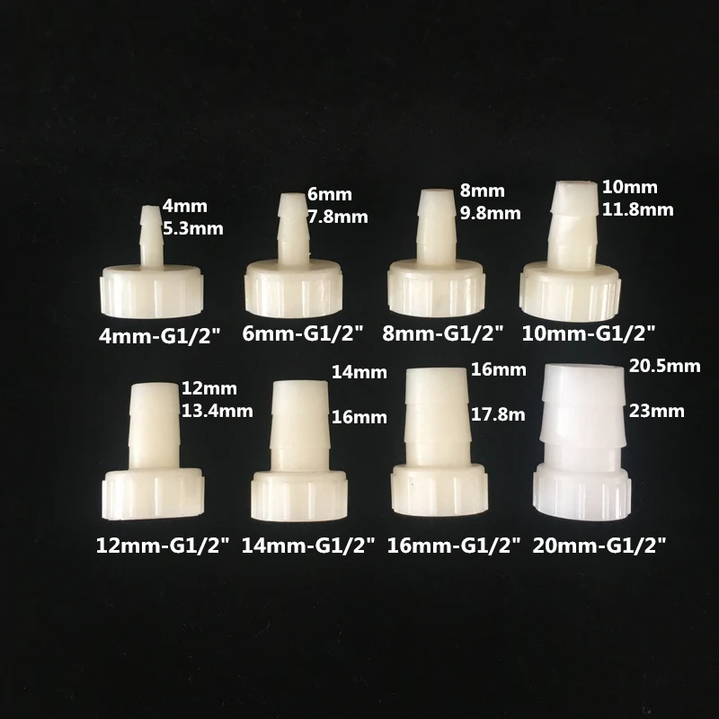 5 шт. 1/" внутренняя резьба до 4 мм-20 мм Пластик шланг для полива разъемы(с кремниевым гелевая прокладка