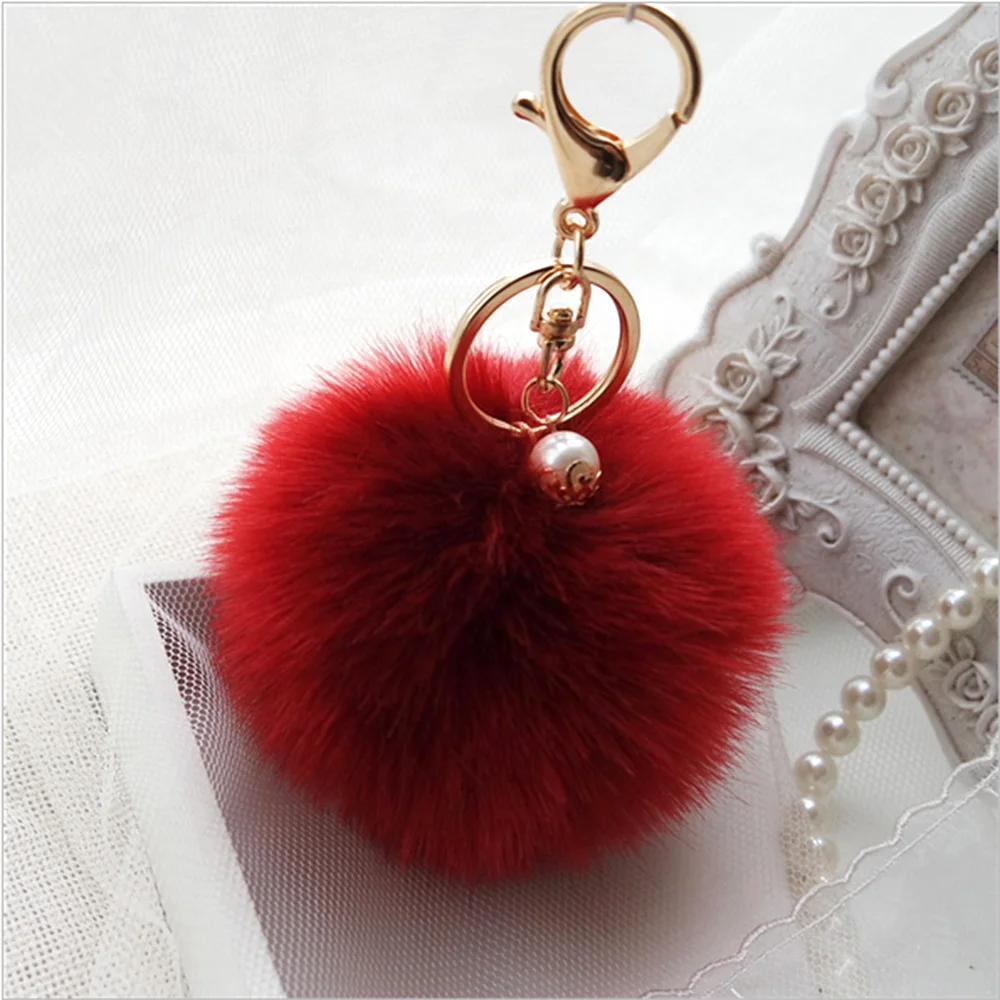 

1pc Girl Women Cute Soft Plush Ball Pendant Keychain Car Purse Bag Key Ring