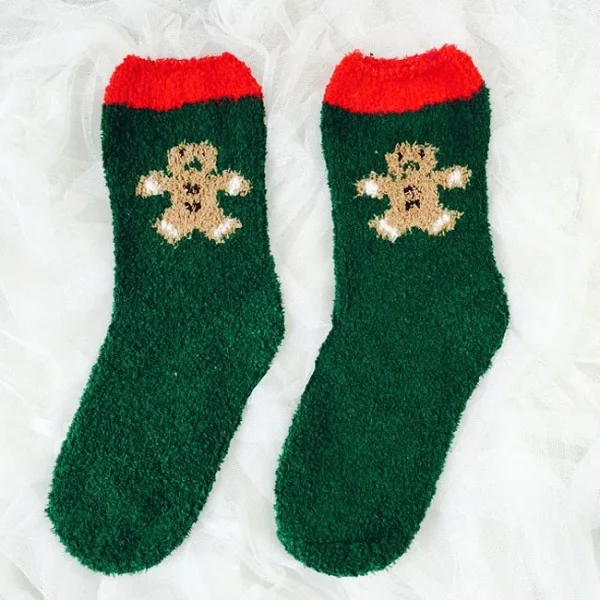 Новинка года; женские носки; зимние теплые рождественские подарки; Мягкие хлопковые носки; милые носки с Санта-Клаусом и оленем; kawaii; рождественские носки с рождественским декором - Цвет: O