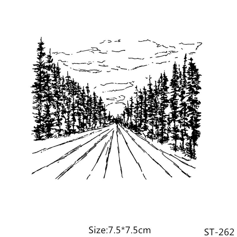 

AZSG Clear Sky Forest Trail Clear Stamps/Seals For DIY Scrapbooking/Card Making/Album Decorative Silicone Stamp Crafts