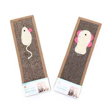 

New Arrival Mouse Style Pet Cat Scratch Play Pad Corrugated Safe Card Board Scratcher Toy