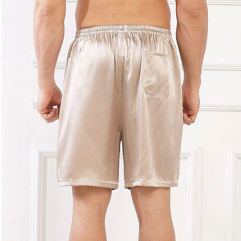 Мужские Спальные шелковые атласные шорты мужские однотонные модные Sofe горячая распродажа