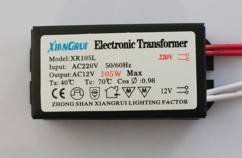 Электронный трансформатор AC220V к AC12V для галогенная лампа Crystal Light G4 лампочки 20 W 40 W 50 W 60 W 80 W 105 W 120 W 160 W