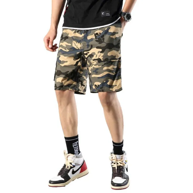 Мужские летние камуфляжные шорты-карго больших размеров, 9 цветов, хорошее качество, мужские повседневные шорты с несколькими карманами, камуфляжные шорты для бега 4XL