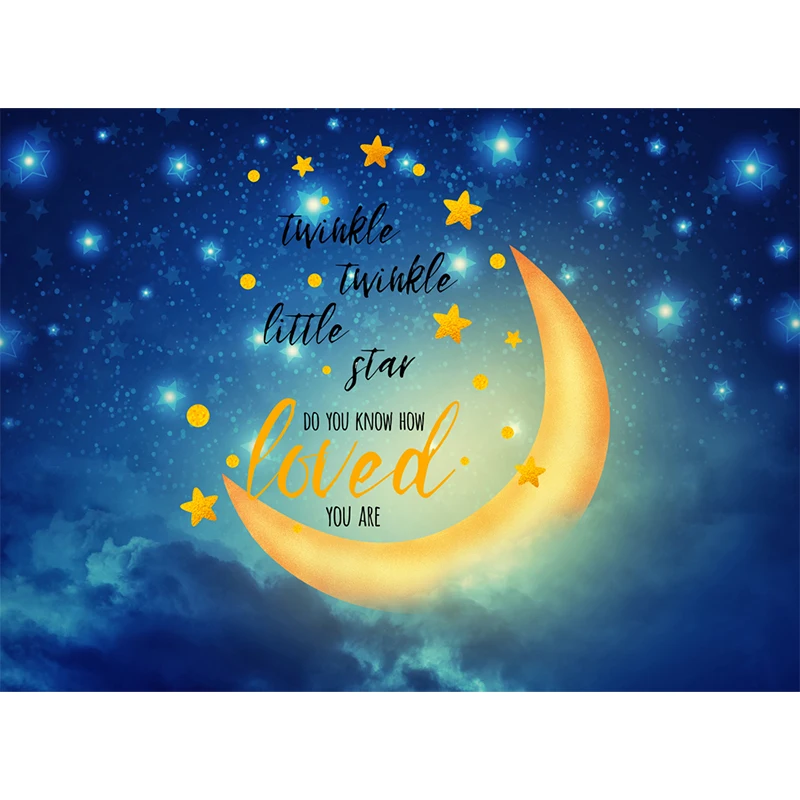 

HUAYI custom Twinkle Little Star Photography Backdrops Baby Shower Children Birthday Party Studio Booth Props background XT-7448