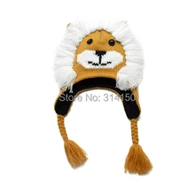 Милые модели шапочки для мальчиков с животными, детские вязаные шапки, модные зимние теплые шапки для малышей, 1 шт