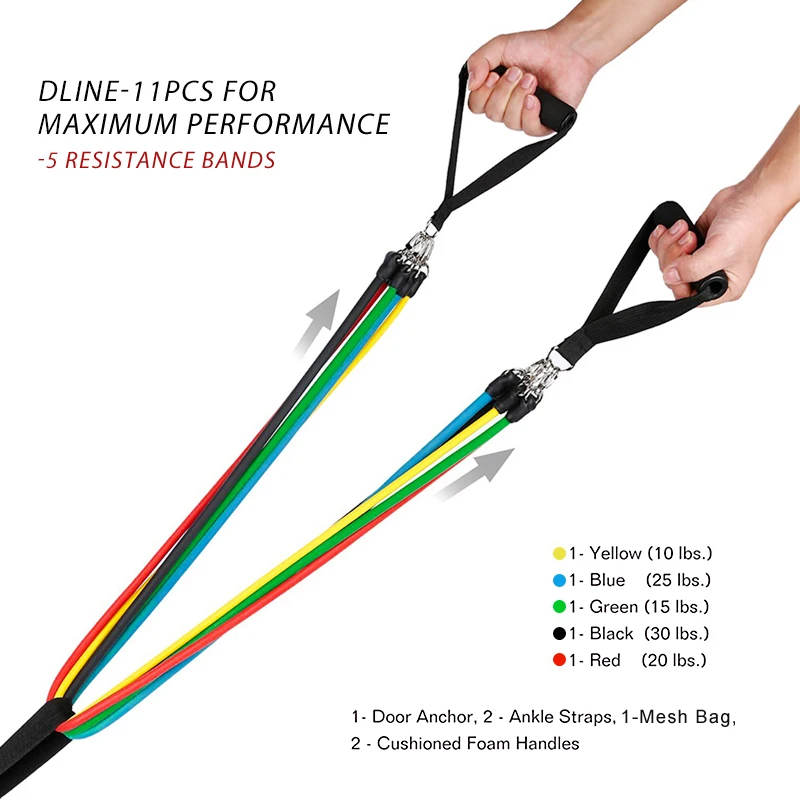 dline 11pcs/set Pull Rope Fitness Exercises Resistance Bands Crossfit Latex Tubes Pedal Excerciser Body Training Workout Yoga dline 11pcs/set Pull Rope Fitness Exercises Resistance Bands Crossfit Latex Tubes Pedal Excerciser Body Training Workout Yoga