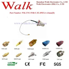 ВЧ-кабель: TNC гнездовой разъём для подключения к U. FL/IPEX гнездовой прямоугольный с кабелем 1,13 мм(D