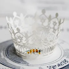 Белое кружево Корона Свадебные Завертчицы бумажные мини кексы Cup Cake День рождения Baby Shower выпечки чашки обертка