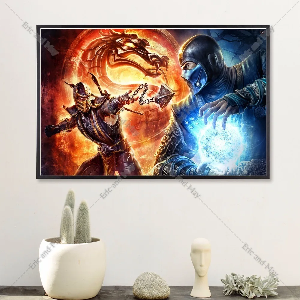 Mortal Kombat рисунок холст Художественная печать живопись плакат Настенные картины для гостиной украшение дома Декор без рамки