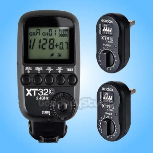 

Godox XT32C 2.4G Wireless 1/8000s High-speed sync Flash Trigger for Canon+ 2PCS XTR-16 Receiver