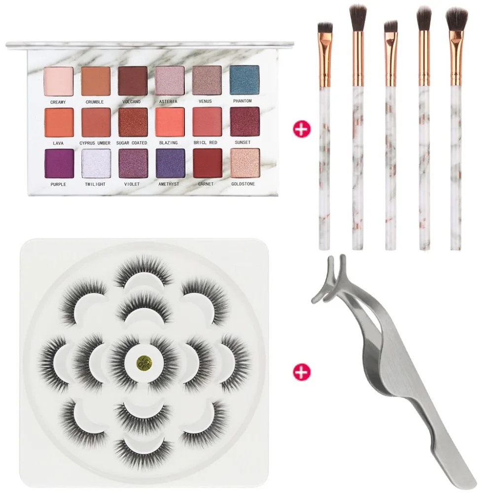 

For women Eye Shadow Tray False Eyelash Makeup Brush Eyelash Assist Makeup Kit set ucanbe paleta sombras focallure ucanbe A2