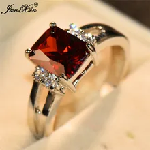 Милые женские красные желтое кольцо с камнем модные 925 пробы серебряные свадебные ювелирные кристаллы обещания обручальные кольца для женщин