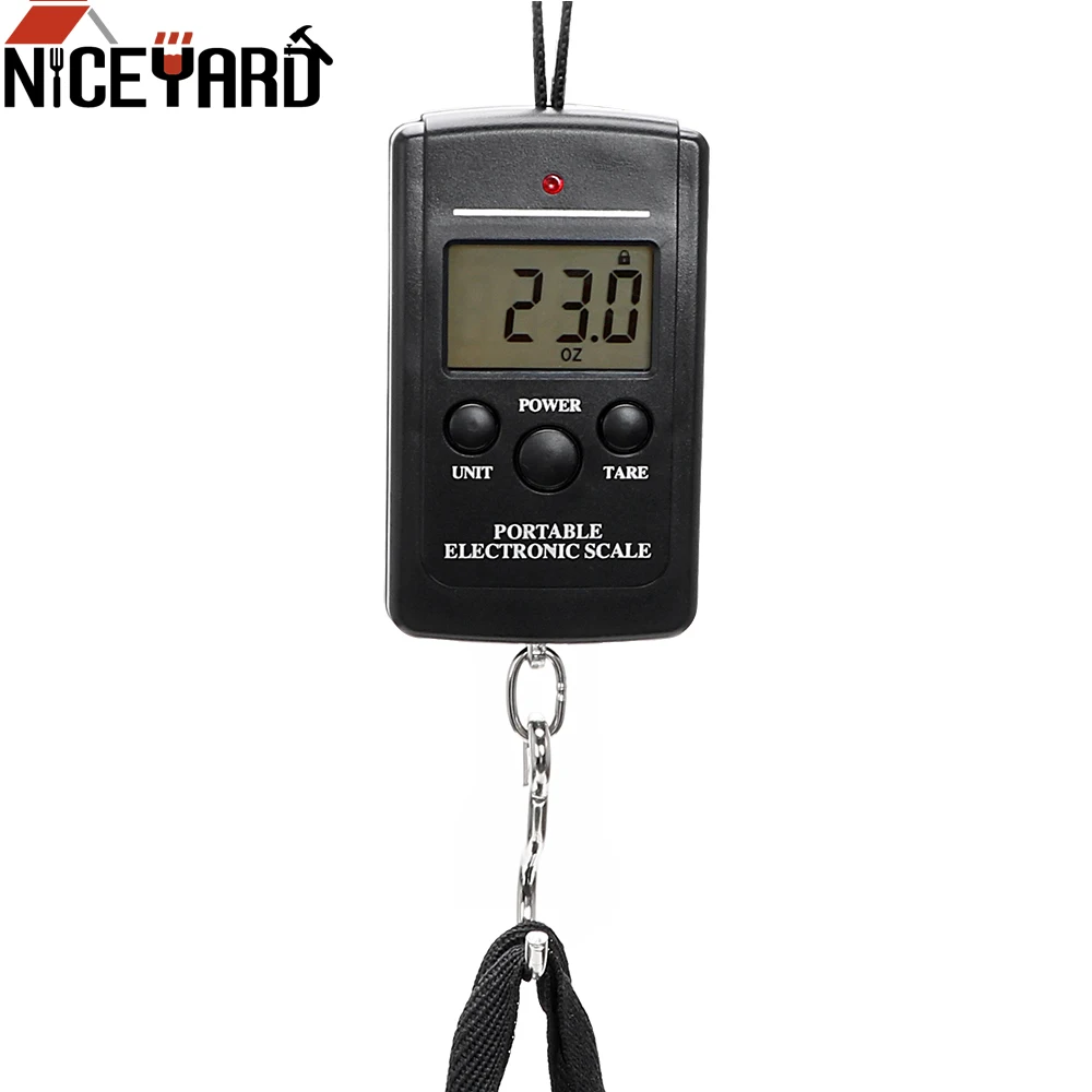 

NICEYARD 40kg/88lb Portable Travel Luggage Scale Mini LCD Display Weighting Digital Fishing Scale Electronic Hook