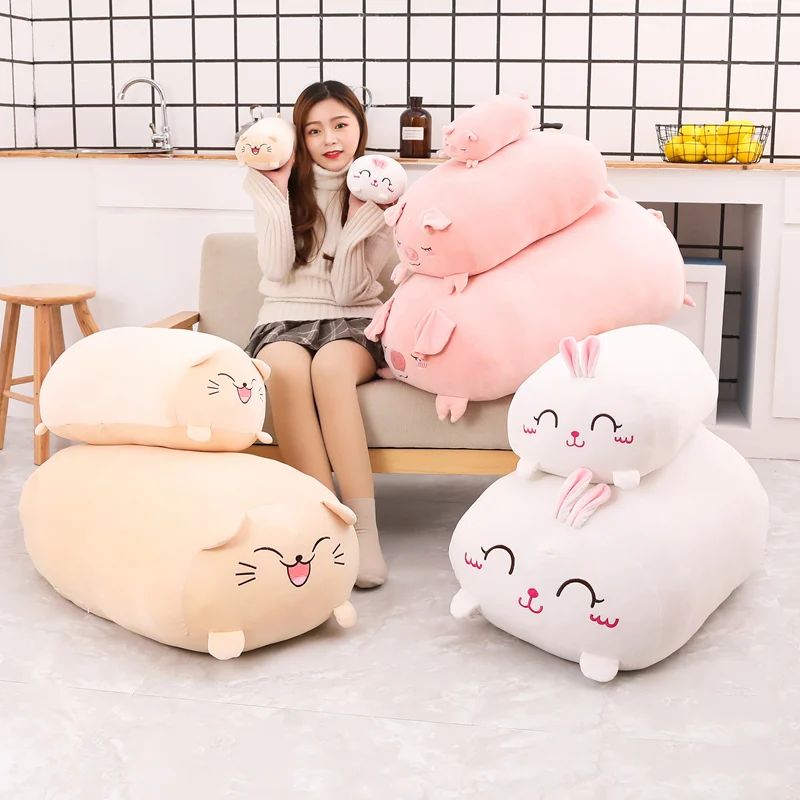 Новые мягкие вниз хлопок набивные и плюшевые свинка кошка кролик игрушка детская