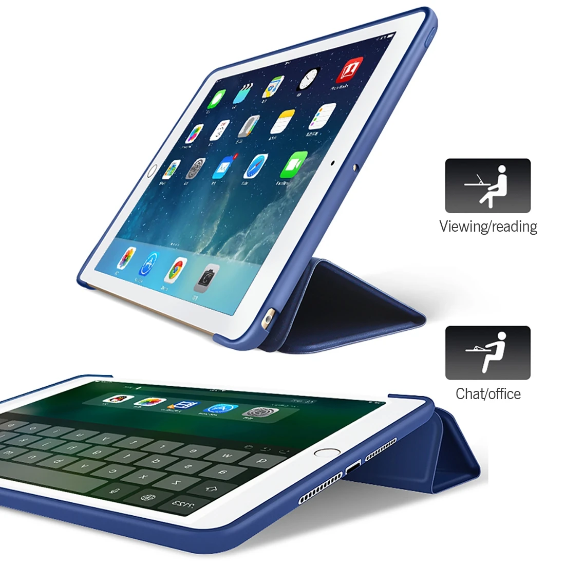 Чехол для iPad Air 2, силиконовый чехол GOOJODOQ для Apple iPad Air 2 iPad 6 из искусственной кожи Smart Cover A1566 A1567 Auto Sleep/Wake