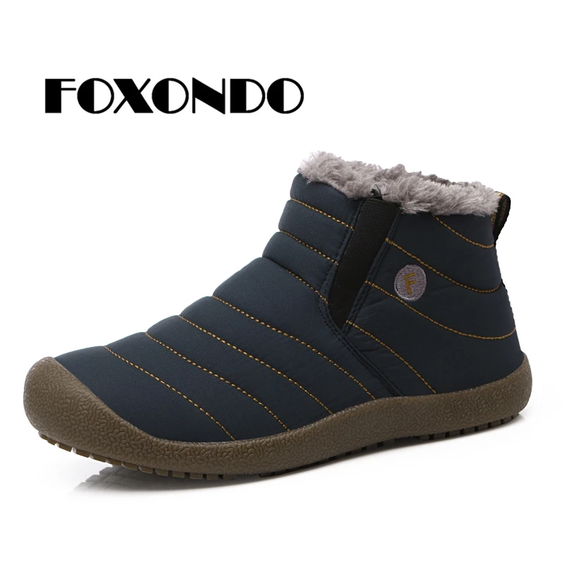 FOXONDO/2018 г. зимние женские сапоги теплые плюшевые непромокаемые на меху ботильоны