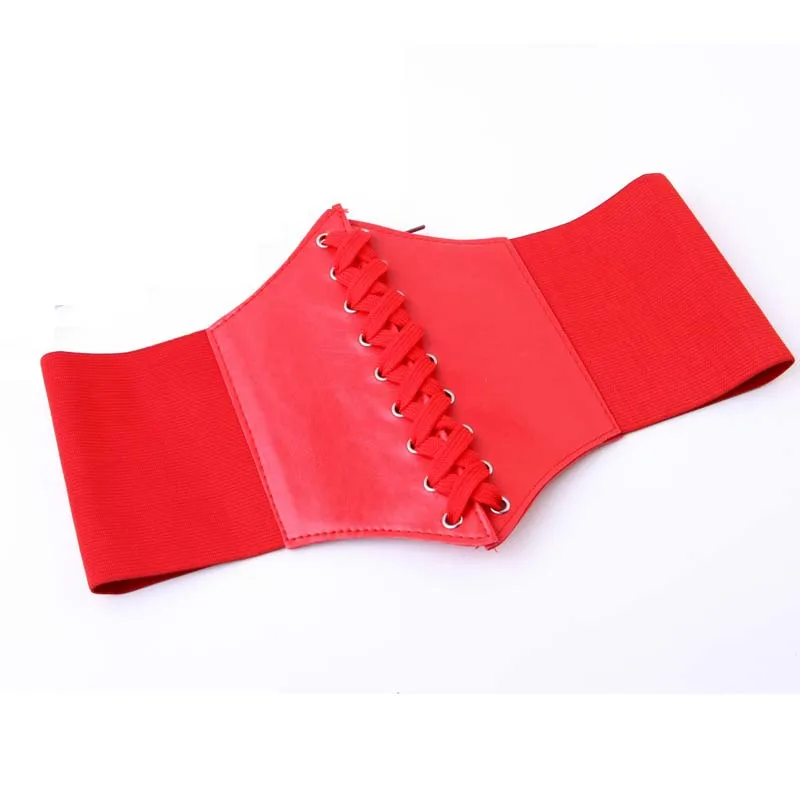 red wide 12cm Корсет, широкие пояса из искусственной кожи, пояс для похудения, для женщин, эластичный пояс на талии, cinto sobretudo feminin ceinture femme fajas - Цвет: red wide 12cm
