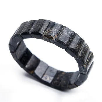 

Genuine Natural Dendritic Agate Bracelets Women Lady Stretch Crystal Rectangle Bead Bracelet Drop Shipping