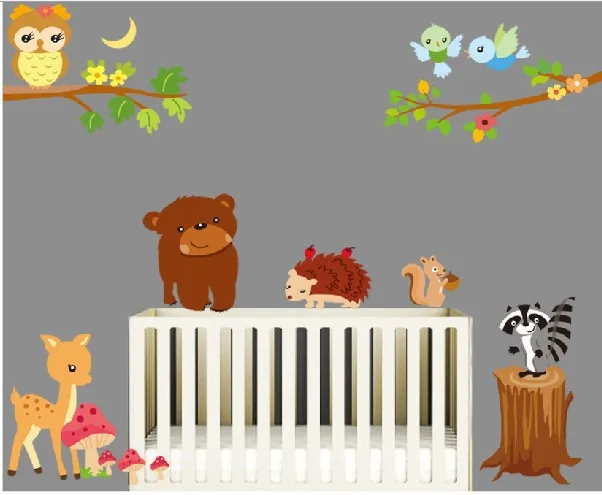 9089/140*110cm Cute wall sticker new arrival owl stickers hot selling on the for kids room free shipping | Дом и сад