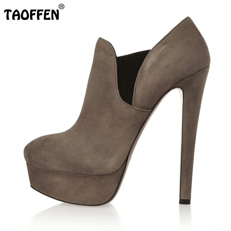 

Women's Fashion High Heel Round Toe Ankle Boots Zip Platforms Shoes Ladies Square Heels Vintage Botas Footwear Size 35-46 B158