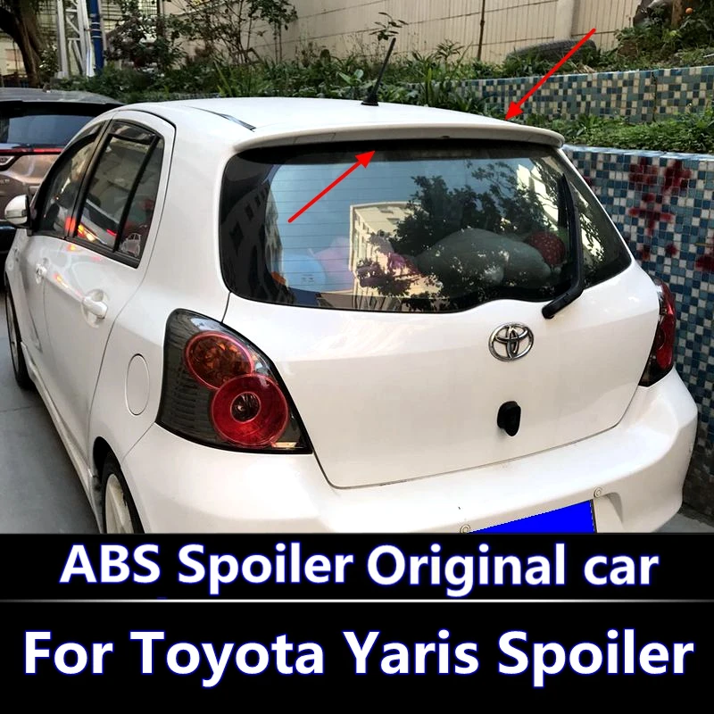 Для 2008 2013 Toyota Yaris Спойлер ABS Материал заднее крыло автомобиля праймер цвет задний