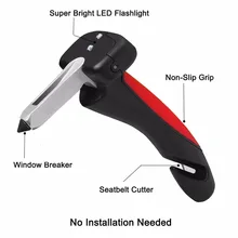 Portable Car Handle Cane Support Auto Assist Grab Bar Vehicle Emergency Escape Hammer Tool with Window Breaker and Seat Belt Cut