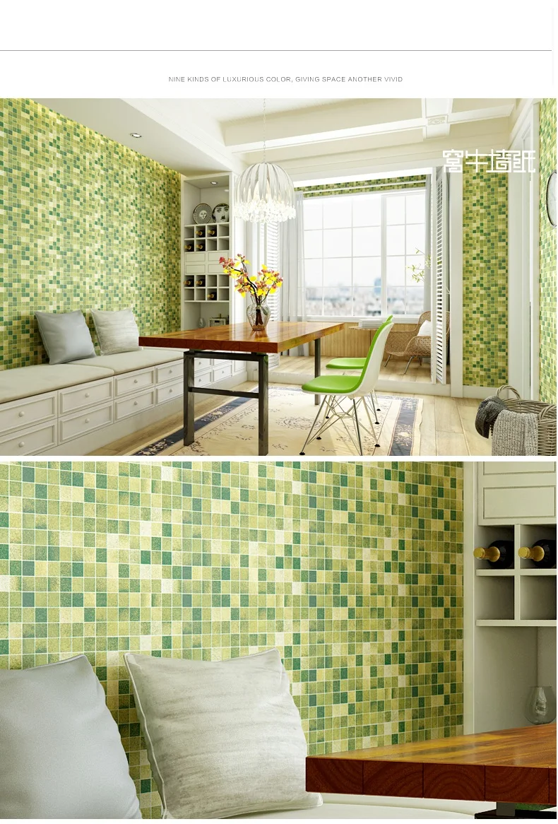 New Waterproof Bathroom Mosaic Tiles Vinyl PVC Self adhesive Wallpaper for Kitchen Countertop Wall Stickers Oil proof Backsplash