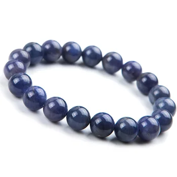 

10mm Natural Blue Tanzanite Crystal Gemstone Round Beads Stretch Bracelet Woman & Man Party AAAAA
