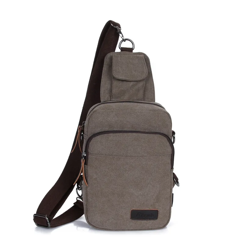

Vintage Men's Chest Pack Casual Canvas Multifunctional Crossbody Shoulder Bags Portable Small Capacity Men Travel Messenger Bag
