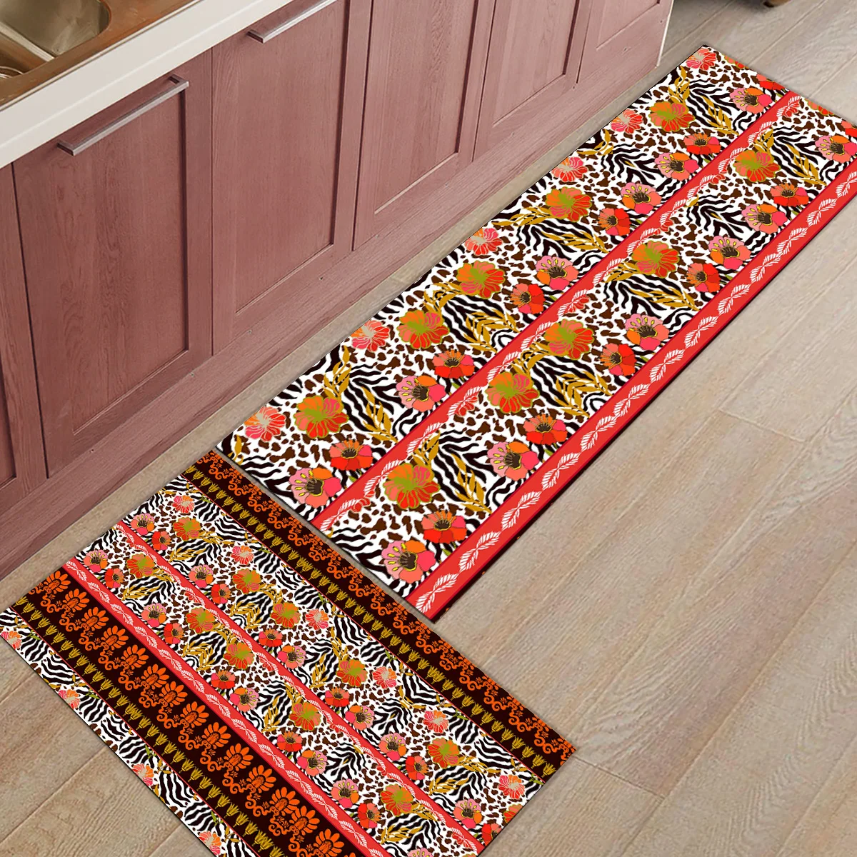 

Ethnic Zebra Pattern Flowers Boot Shoes Scraper Non Slip Backing Bath Shower Tub Accessory Sets Floor Carpets Personalized Area