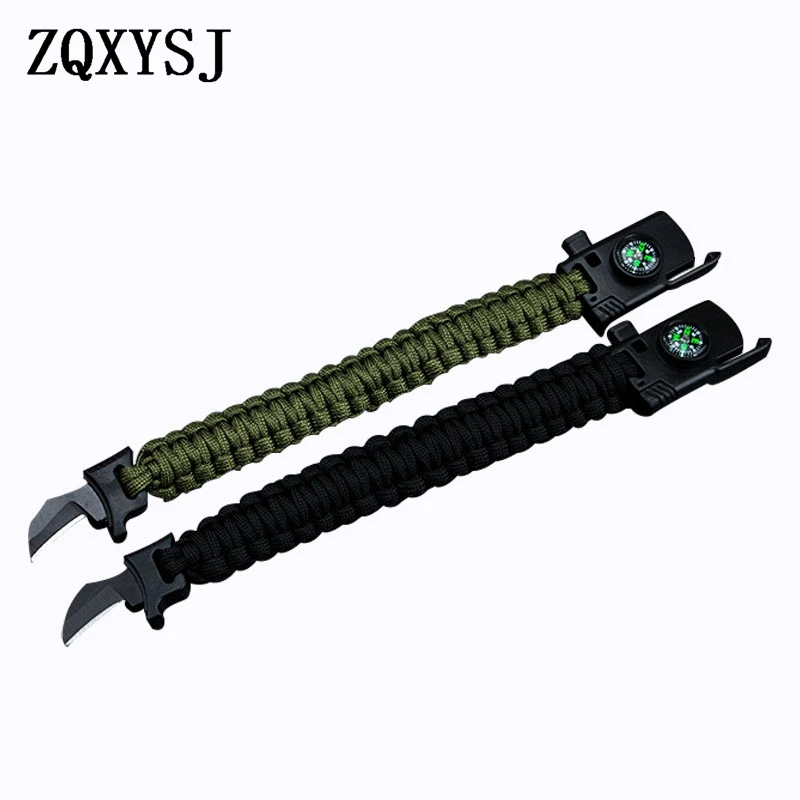 Outdoor Umbrella Bracelet Knife Multi Camping Emergency Survival Tools Men Women Braided Adventures Rescue Rope Bangles Compass