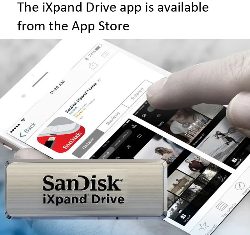 SanDisk OTG флеш-накопитель USB 3,0 для iPhone X/8/7/6/6splus, 64 ГБ, 128 ГБ, 256 ГБ, флеш-накопитель Lightning, u-диск для iOS13, карта памяти