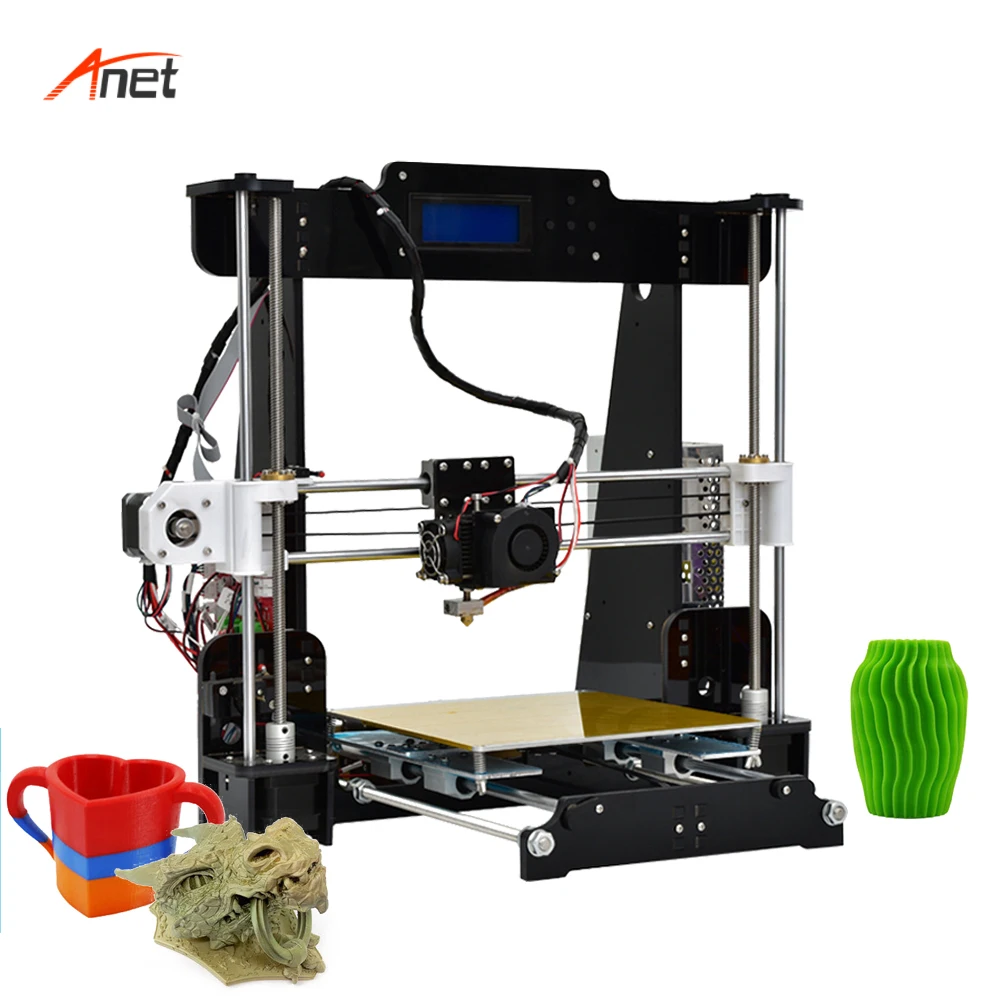 Anet A8 Single Color Prusa i3 DIY Printer Kit LCD2004 Monitor Screen 8GB SD Card as
