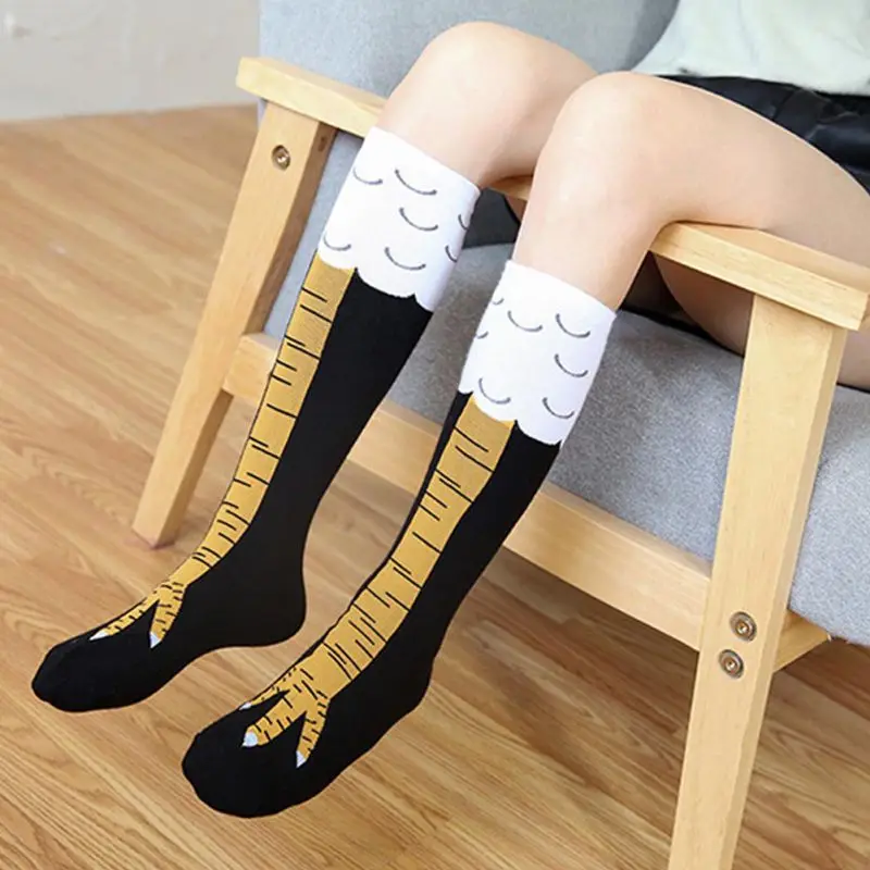 

Women Crazy Funny Sexy Chicken Legs Cluck Knee High Fitness Gifts Novelty Socks