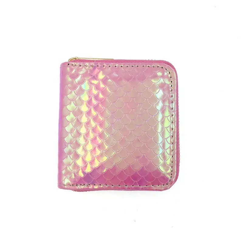 KANDRA 2019 Fashion Women Hologram Mermaid Motif Short Wallets Coin Purse Zipper Cute Ladies Card Holders Wholesale|Кошельки| |