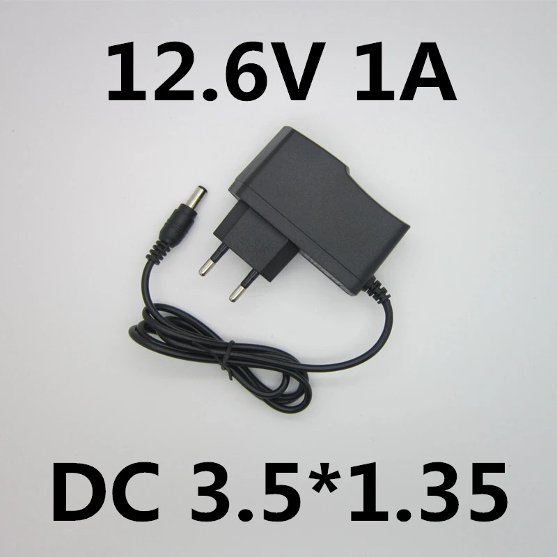 

12.6V 1A polymer lithium battery charger, 12.6V Power Adapter Charger 12.6V1A, full of lights change,DC 3.5*1.35 free shipping