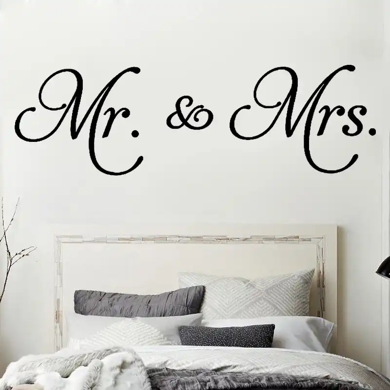 D542 Mr Mrs Citas Calcomania De Vinilo Para Pared Living