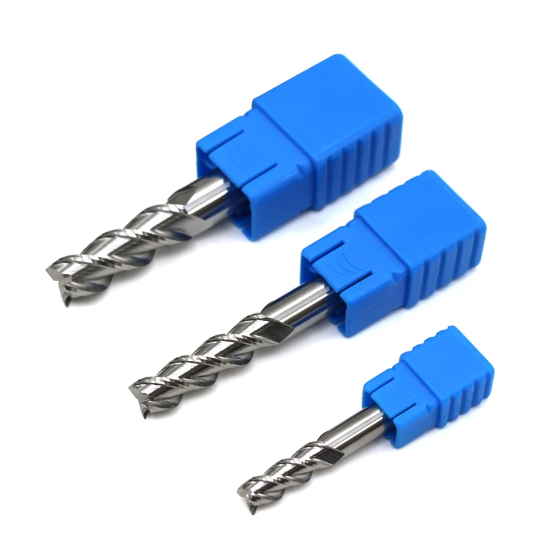 Baratos 5 uds HRC50 3 Molino de extremo de flauta 1mm 1,5mm 2mm 2,5mm 3mm 4mm 5mm 6mm 8mm 10mm 12mm cortador de aluminio