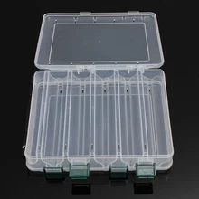10 отсеков двухсторонняя высокопрочная прозрачная видимая пластиковая рыболовная приманка коробка для сливного отверстия 20*17*4,7 см