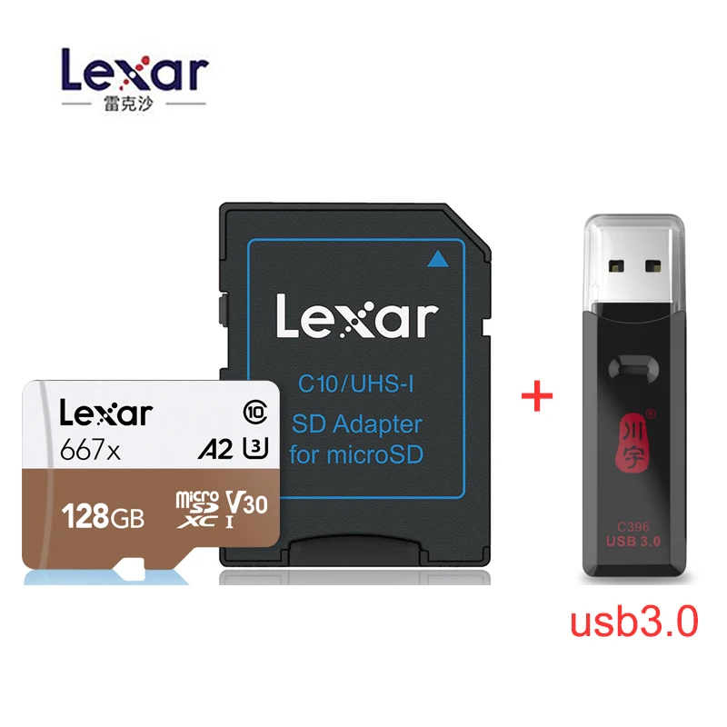 Новинка года Lexar Professional 667x micro SDXC UHS-I карты SD карты памяти 64 ГБ 128 ГБ 256 ГБ U3 V30 A2 100 МБ/с./с чтение 90 МБ/с./с Запись