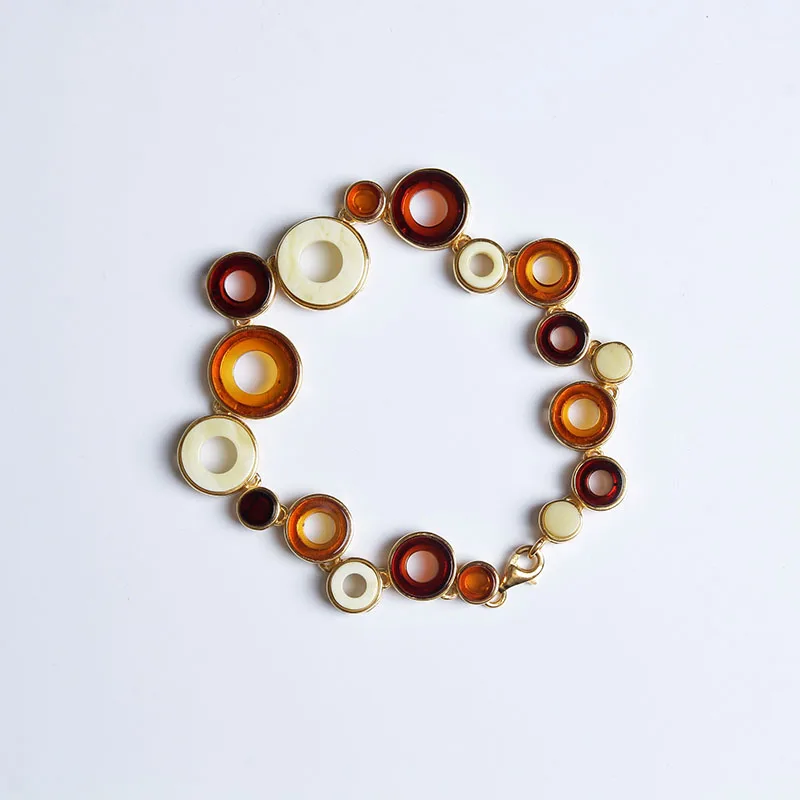 

Natural boutique amber beeswax blossom honey bracelet silver gold-plated European craft natural flower pee fake a lose a lot