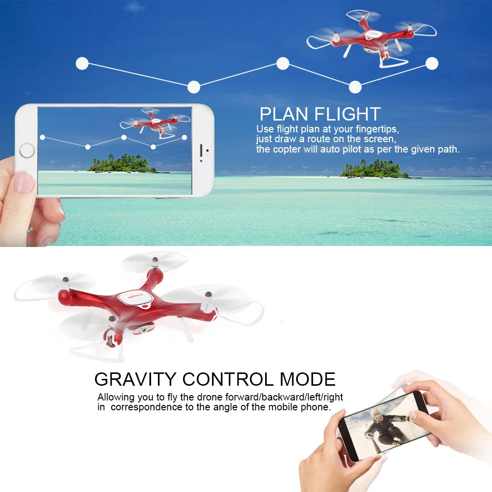 Сыма Wi-Fi Радиоуправляемый Дрон вертолет X25W FPV Регулируемый 720 P Камера Drone оптического потока позиционирования высота Удержание Quadcopter