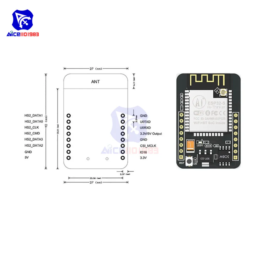 ESP32-CAM ESP32-S wifi Bluetooth плата OV2640 2MP беспроводной модуль камеры TF слот для карты беспроводной модуль расширения для Arduino